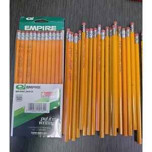 Vintage Empire #2 Trusty Pencils (1) Pack of 12 + 21  Yellow Non-Toxic USA Made